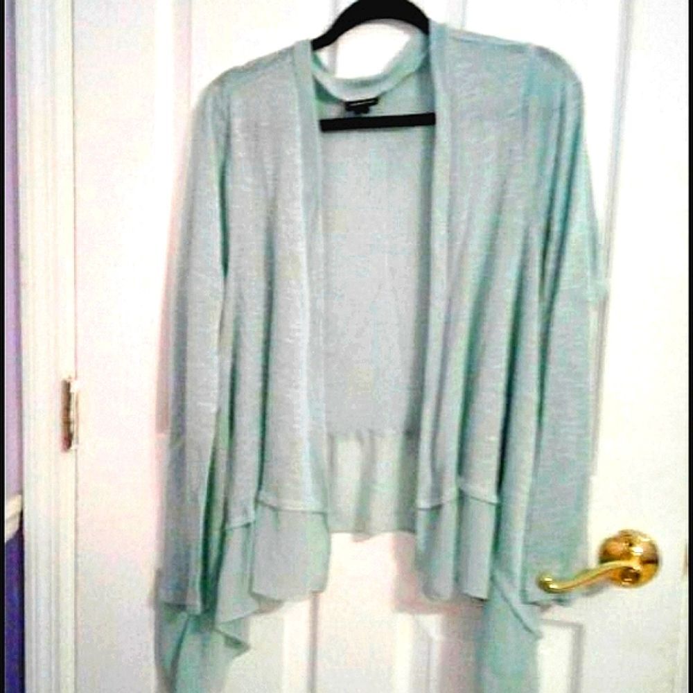 Torrid Mint Fairy Waterfall Chiffon Lightweight  Flowy Open Cardigan L